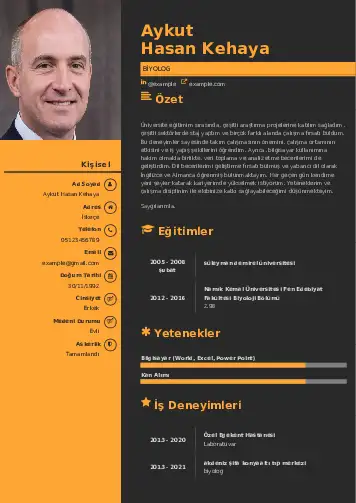 Biyolog CV Örnekleri cv indir